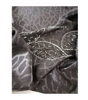 شال مشکی مجلسی ملیله دوزی