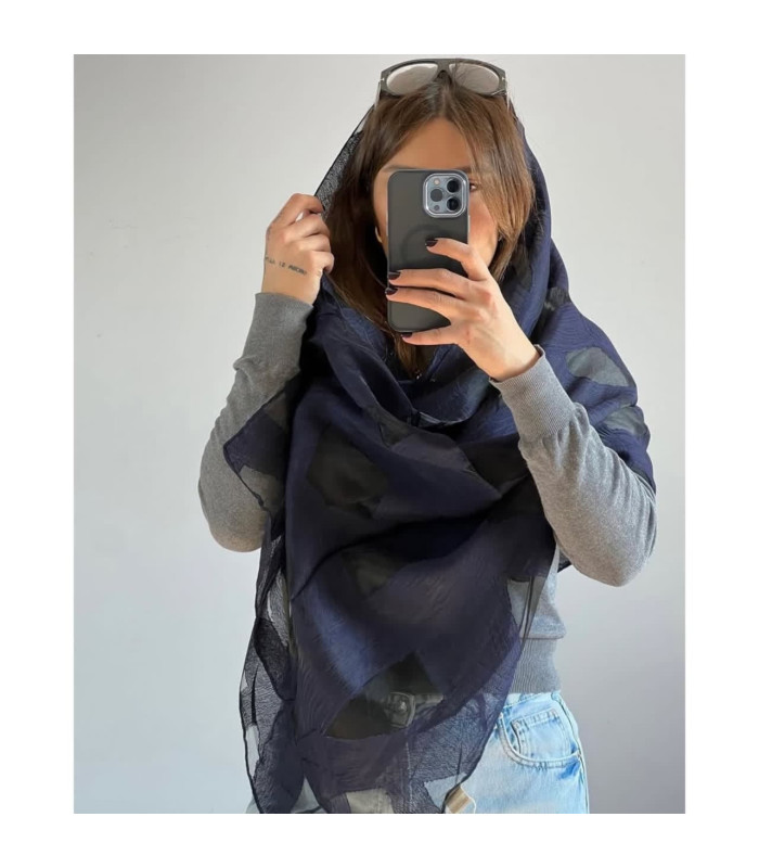 شال حریر ژاکارد طرح طنابی