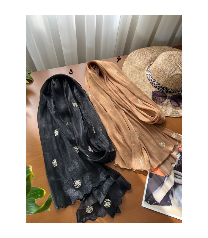 شال ابریشم گلدوزی وارداتی