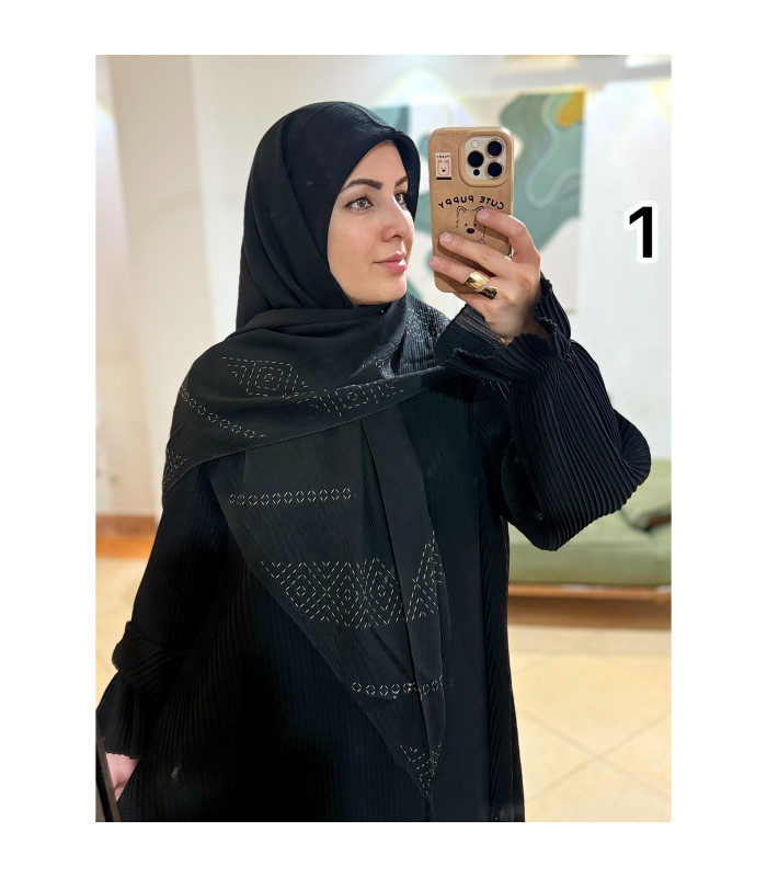 روسری ژیوان مشکی کرم