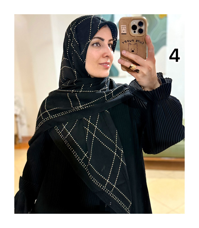 روسری ژیوان مشکی کرم