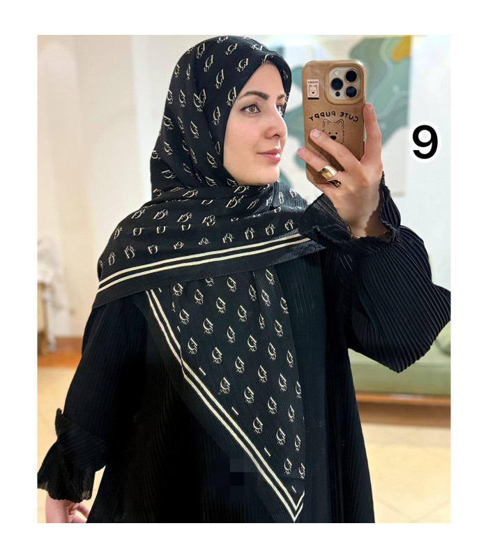 روسری ژیوان مشکی کرم