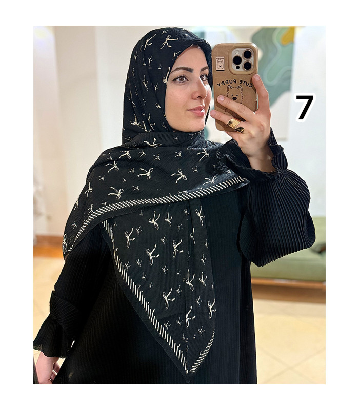 روسری ژیوان مشکی کرم