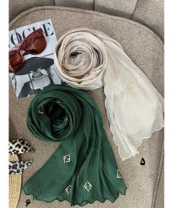 شال ابریشم گلدوزی فندی